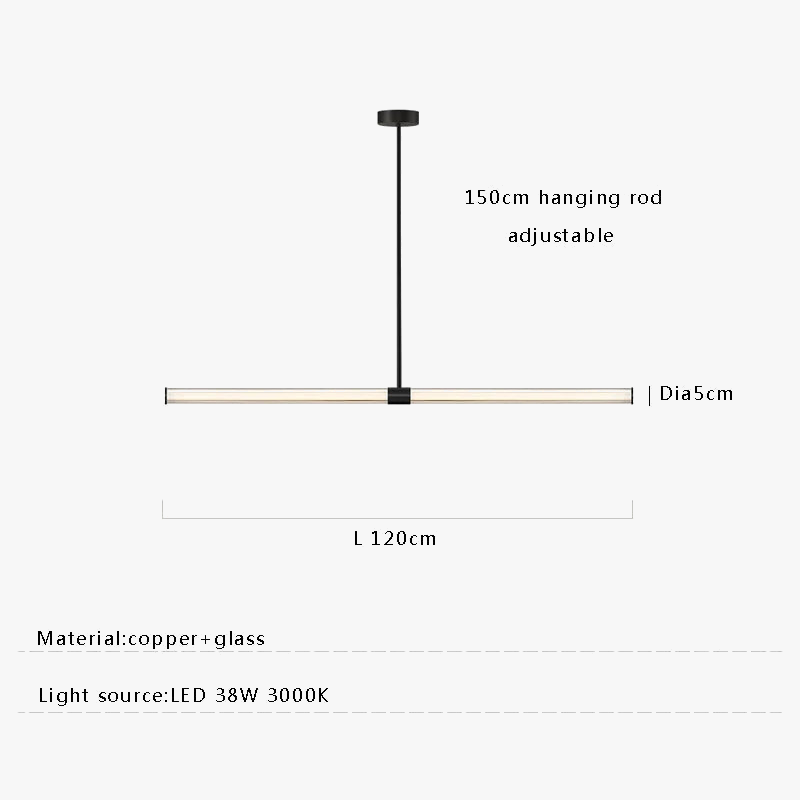 suspension moderne en verre de cuivre luxueuse