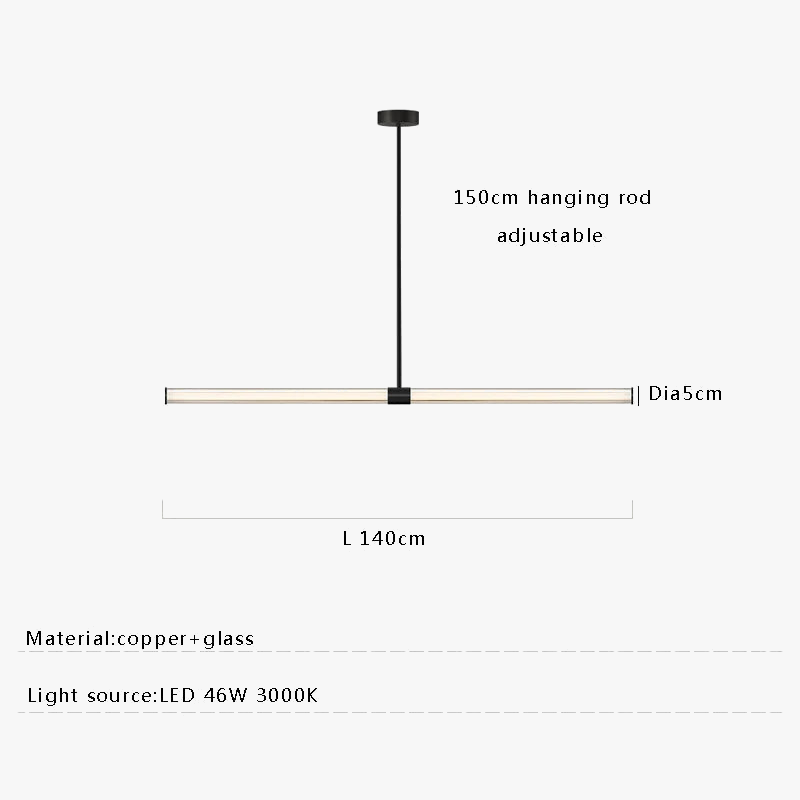 suspension moderne en verre de cuivre luxueuse