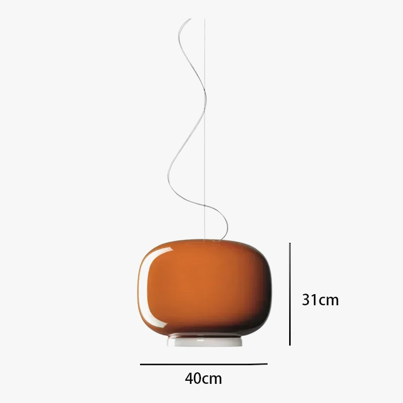 suspension moderne en verre design lumineux et coloré