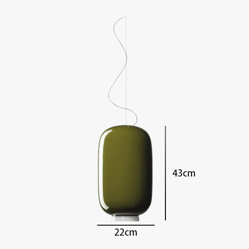suspension moderne en verre design lumineux et coloré