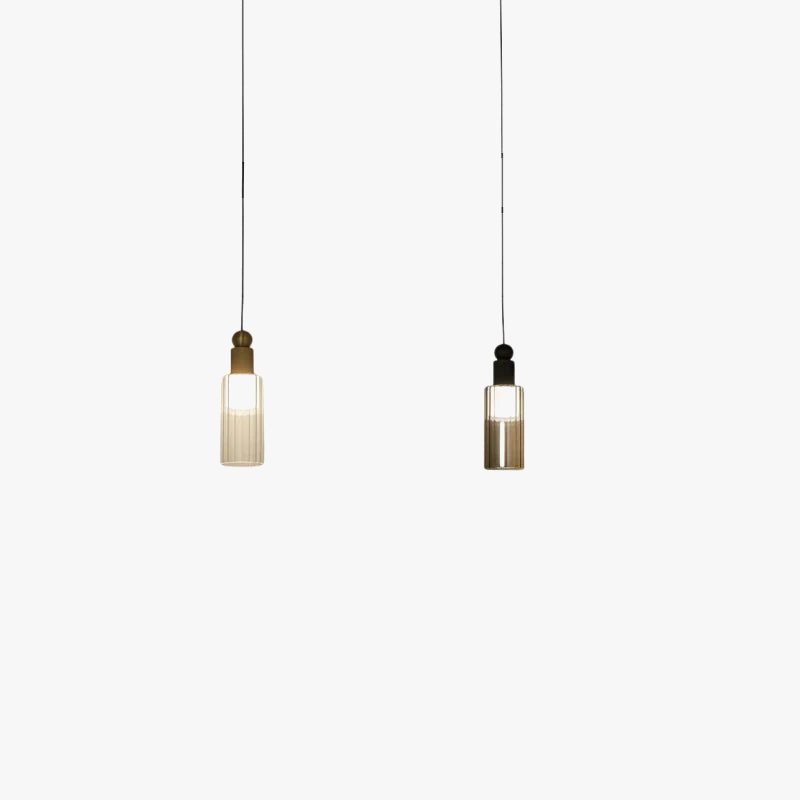 suspension moderne en verre et cuivre avec 3 cordons interchangeables