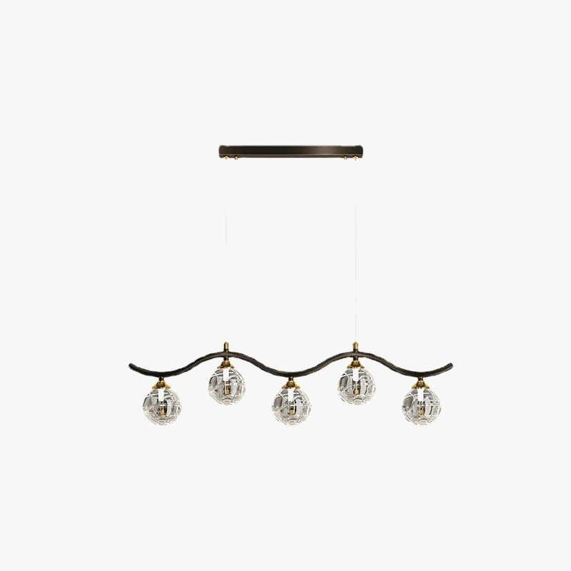 suspension moderne en verre et métal pour intérieur