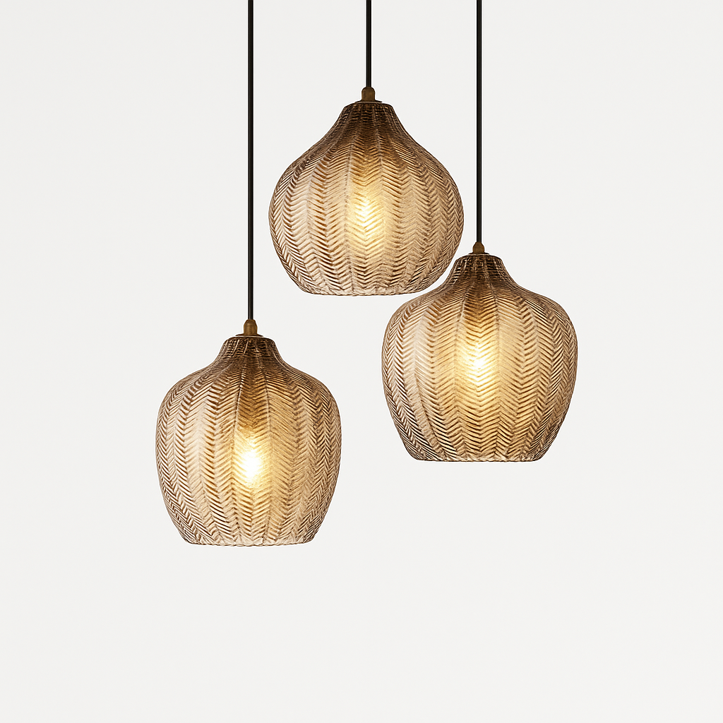 Suspension moderne en verre fumé (plusieurs formes) Guezra