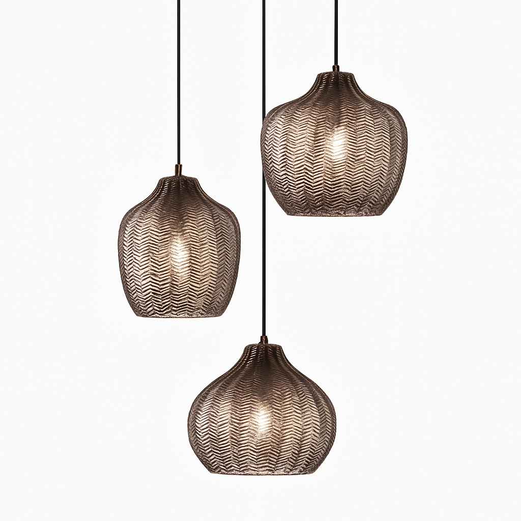 Suspension moderne en verre fumé (plusieurs formes) Guezra