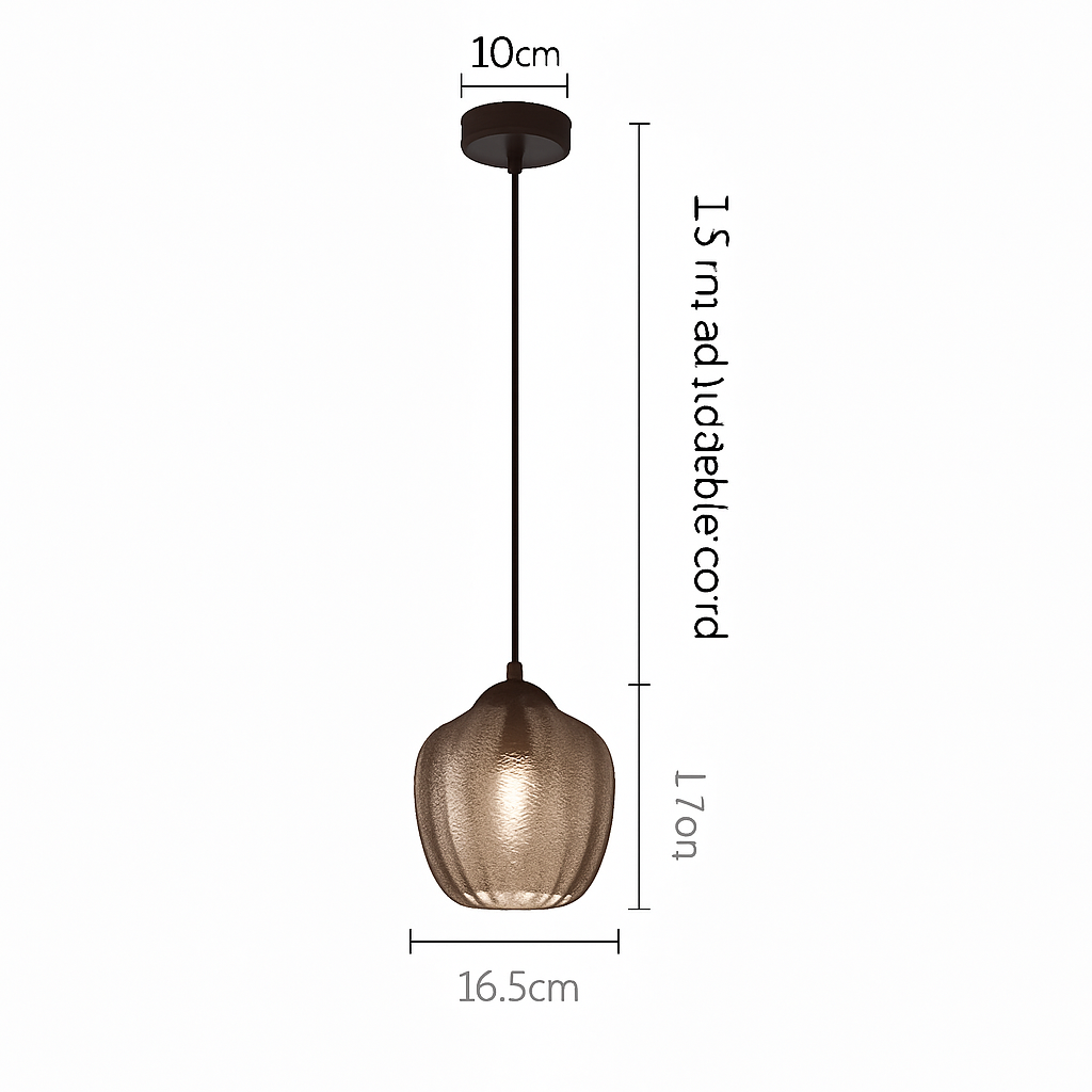 Suspension moderne en verre fumé (plusieurs formes) Guezra