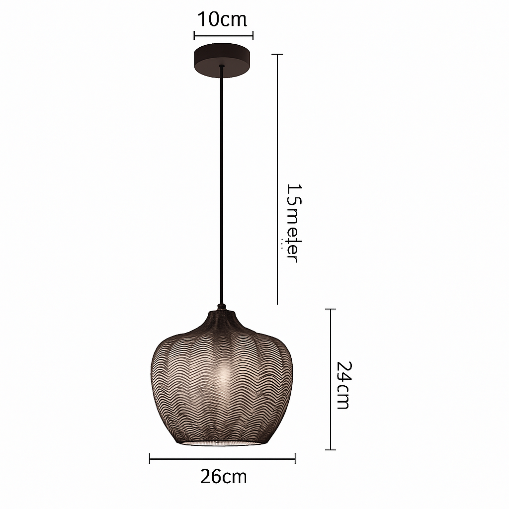 Suspension moderne en verre fumé (plusieurs formes) Guezra