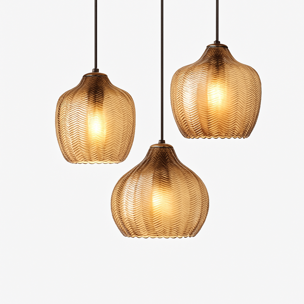 Suspension moderne en verre fumé (plusieurs formes) Guezra