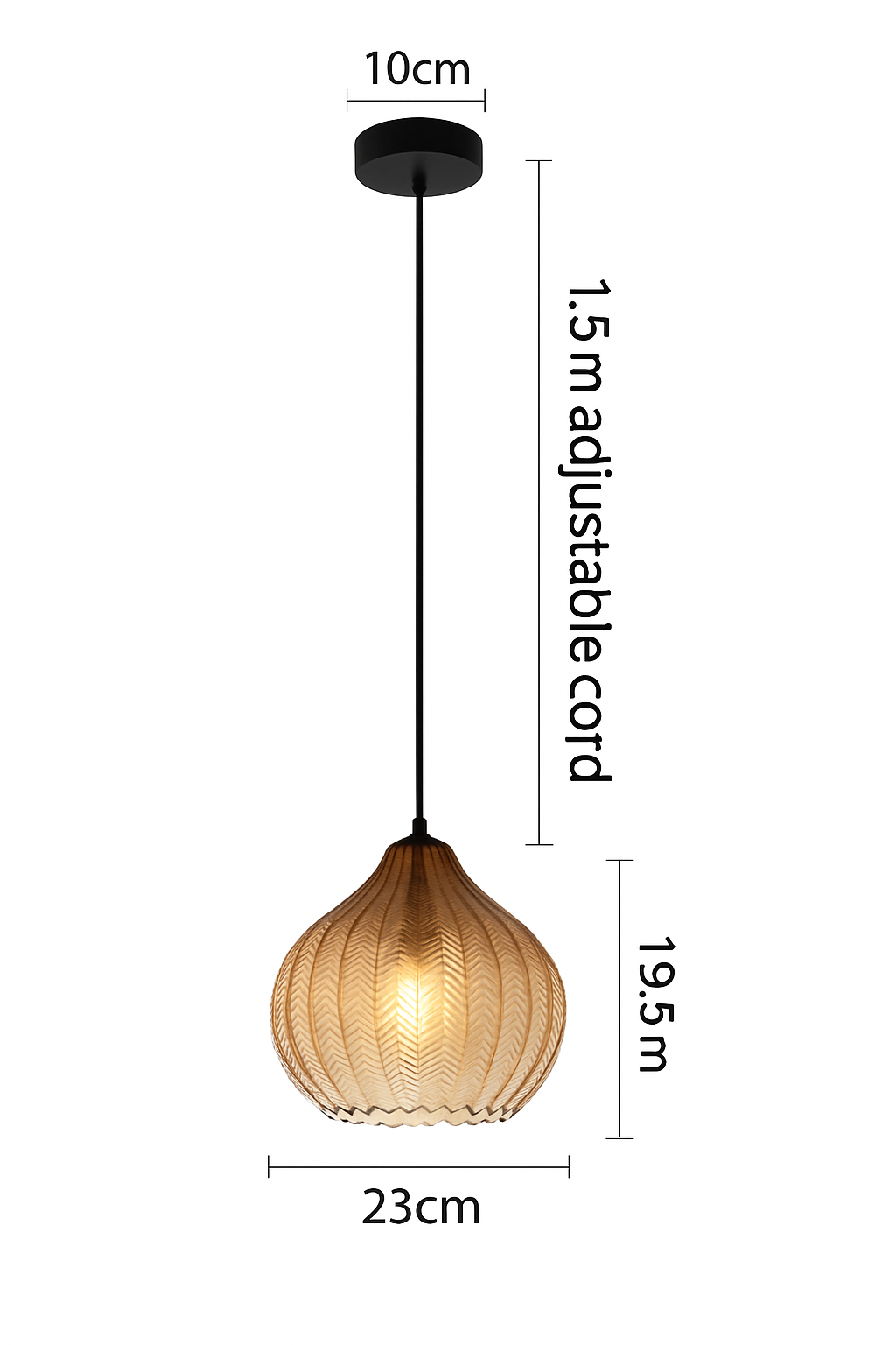 Suspension moderne en verre fumé (plusieurs formes) Guezra