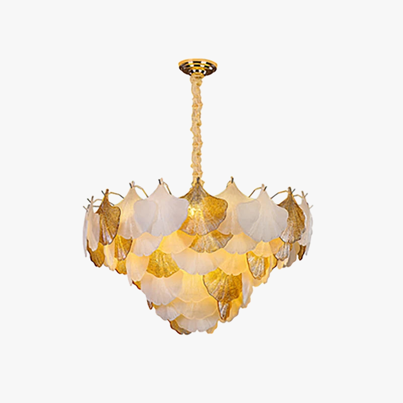 suspension moderne en verre ginkgo pour éclairage intérieur décoratif