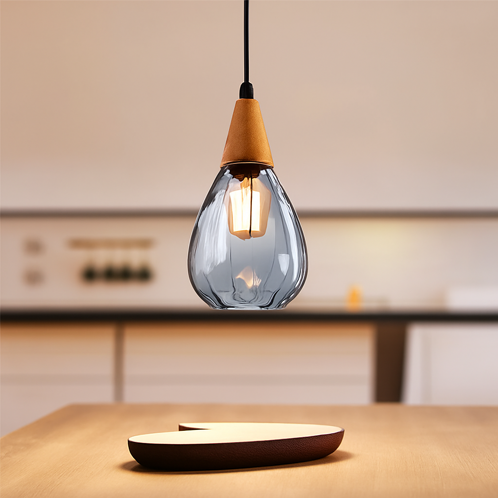 suspension moderne en verre gouttelettes d'eau luminaire décoratif