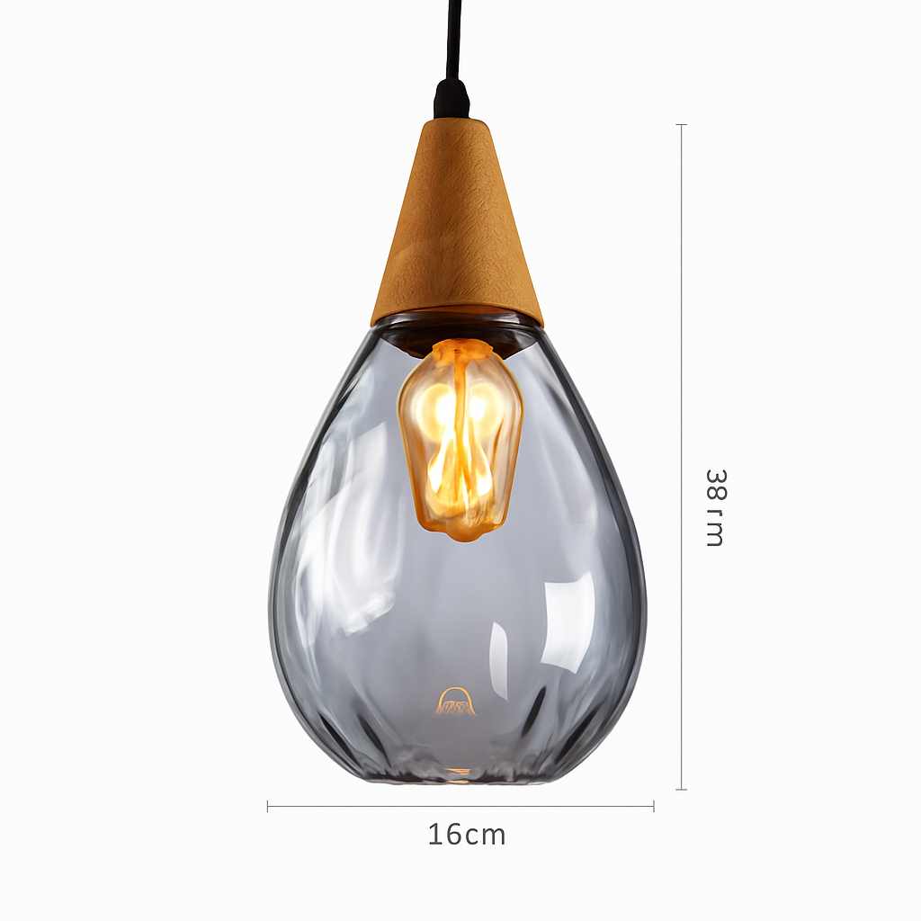 suspension moderne en verre gouttelettes d'eau luminaire décoratif
