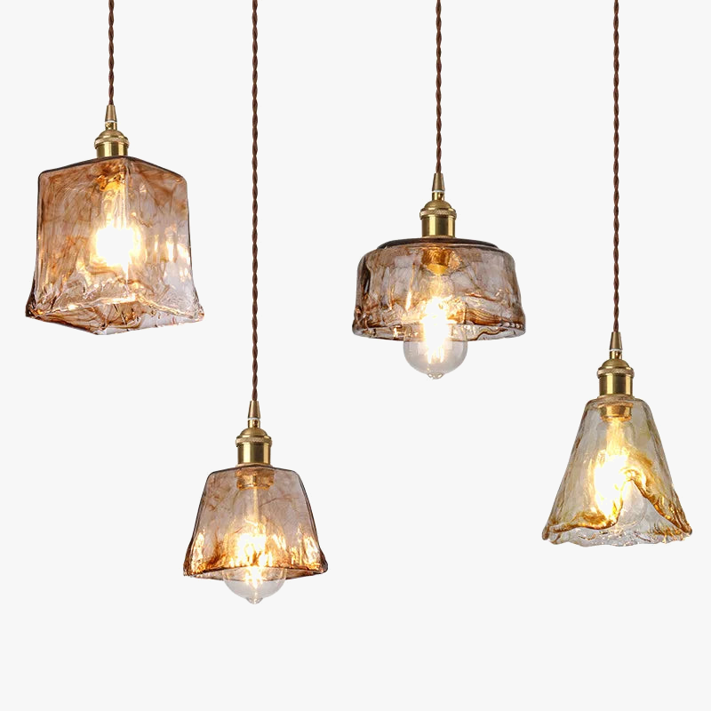 suspension moderne en verre led pour décoration intérieure