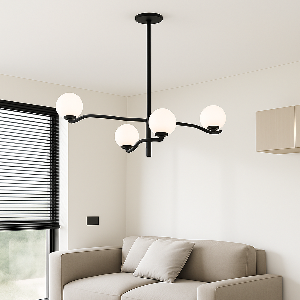 suspension moderne en verre pour décoration intérieure élégante