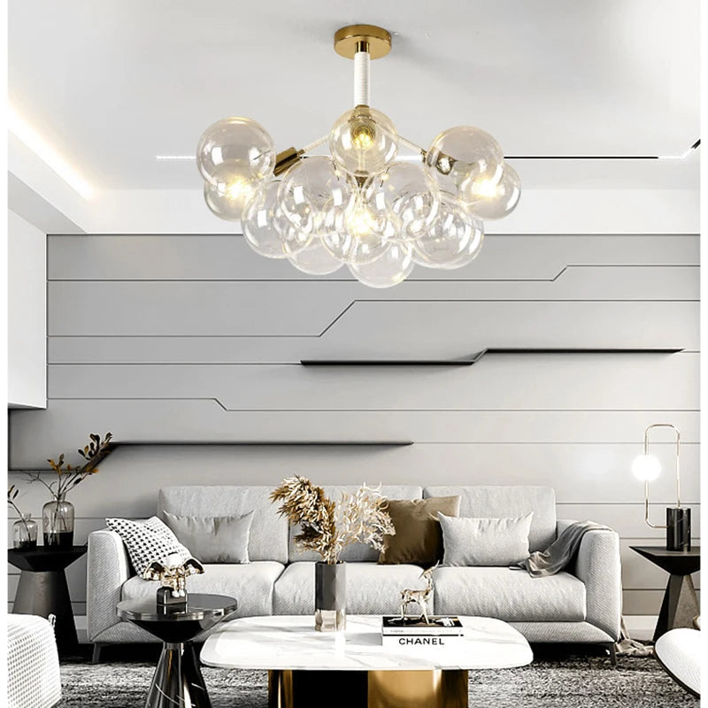 suspension moderne en verre pour décoration intérieure élégante