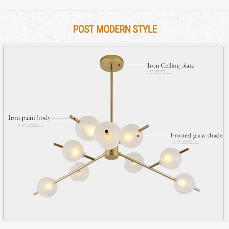 suspension moderne en verre pour décoration intérieure élégante