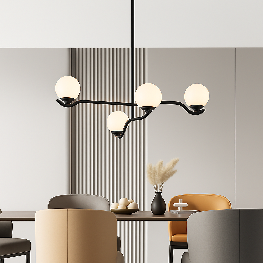 suspension moderne en verre pour décoration intérieure élégante