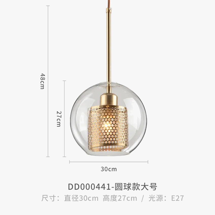 suspension moderne en verre pour décoration intérieure élégante