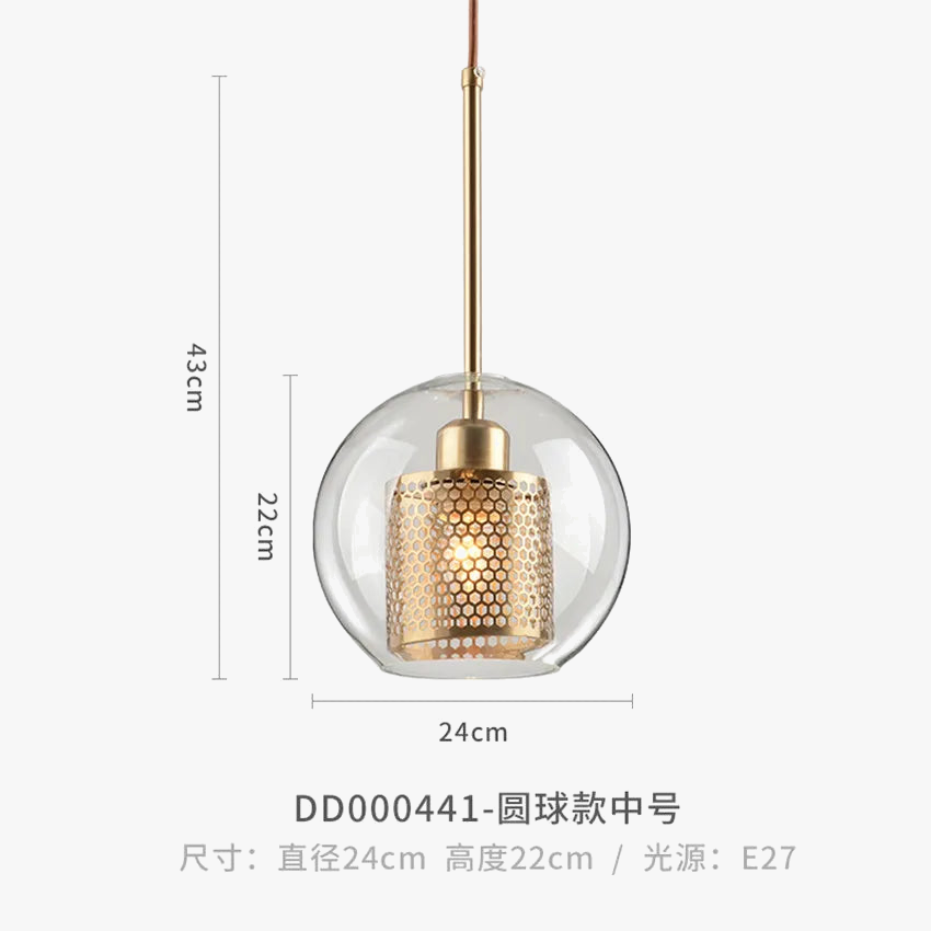 suspension moderne en verre pour décoration intérieure élégante