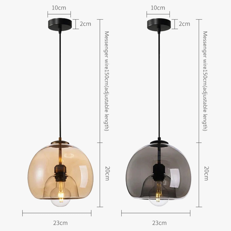 suspension moderne en verre pour décoration intérieure nordique