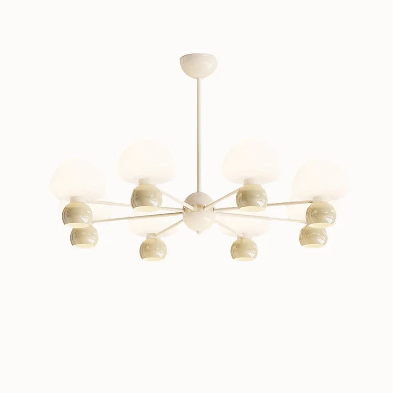 suspension moderne en verre réglable en métal blanc