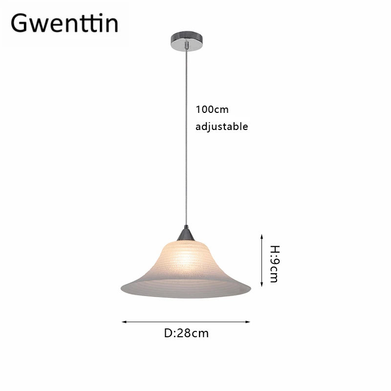 suspension moderne en verre style chapeau de paille décor intérieur