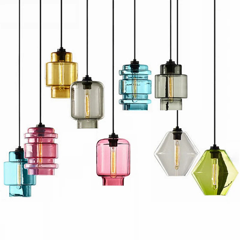 suspension moderne en verre teinté pour décoration intérieure