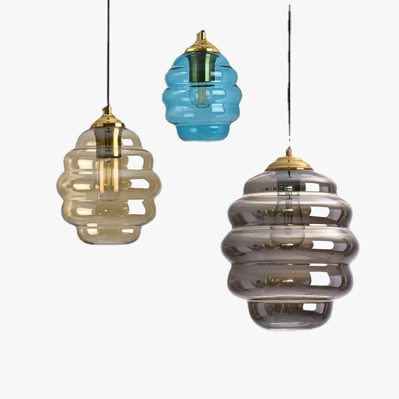 suspension moderne en verre teinté pour décoration intérieure