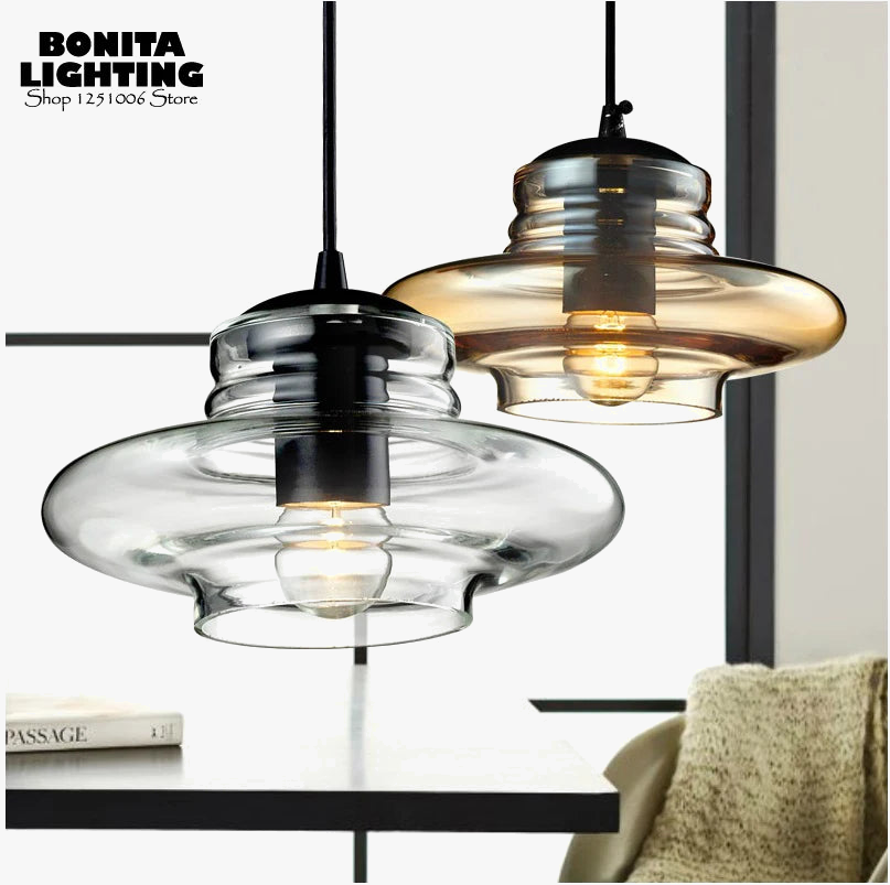 suspension moderne en verre transparent pour intérieur