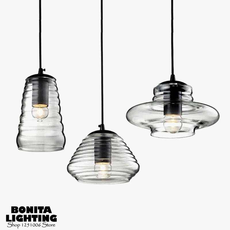 suspension moderne en verre transparent pour intérieur