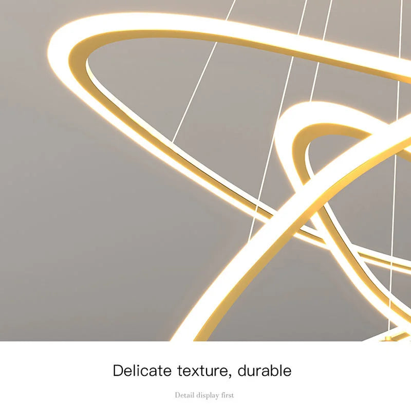 suspension moderne led anneaux design pour intérieur