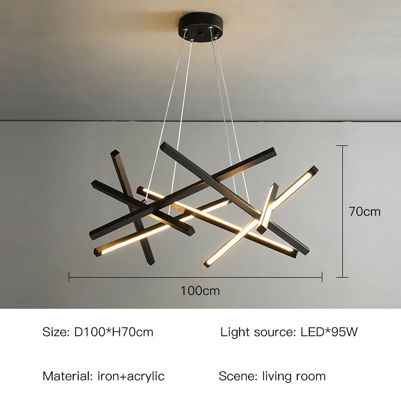 suspension moderne à led au design rectangulaire élégant