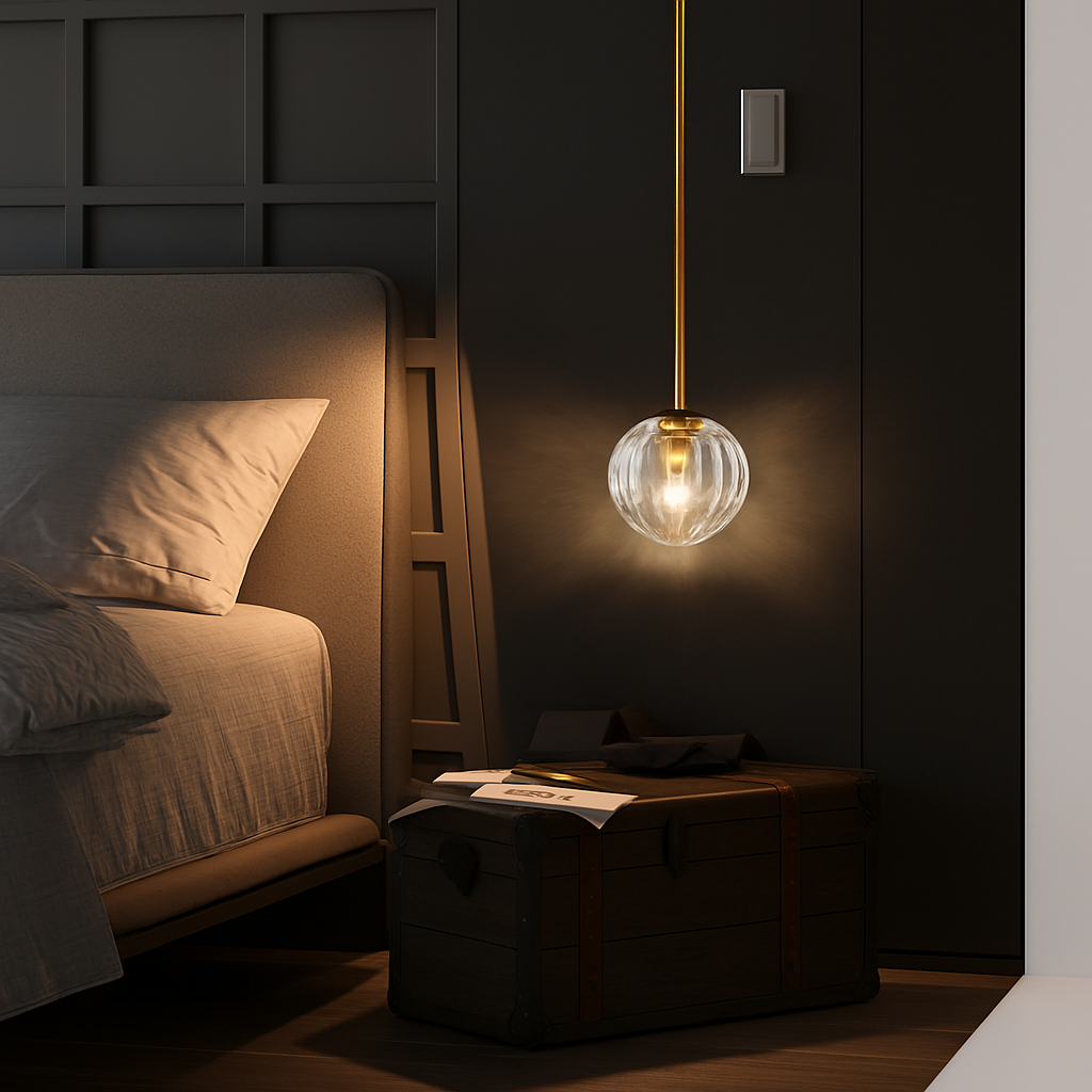 Suspension moderne LED avec abat-jour en cristal Ansley