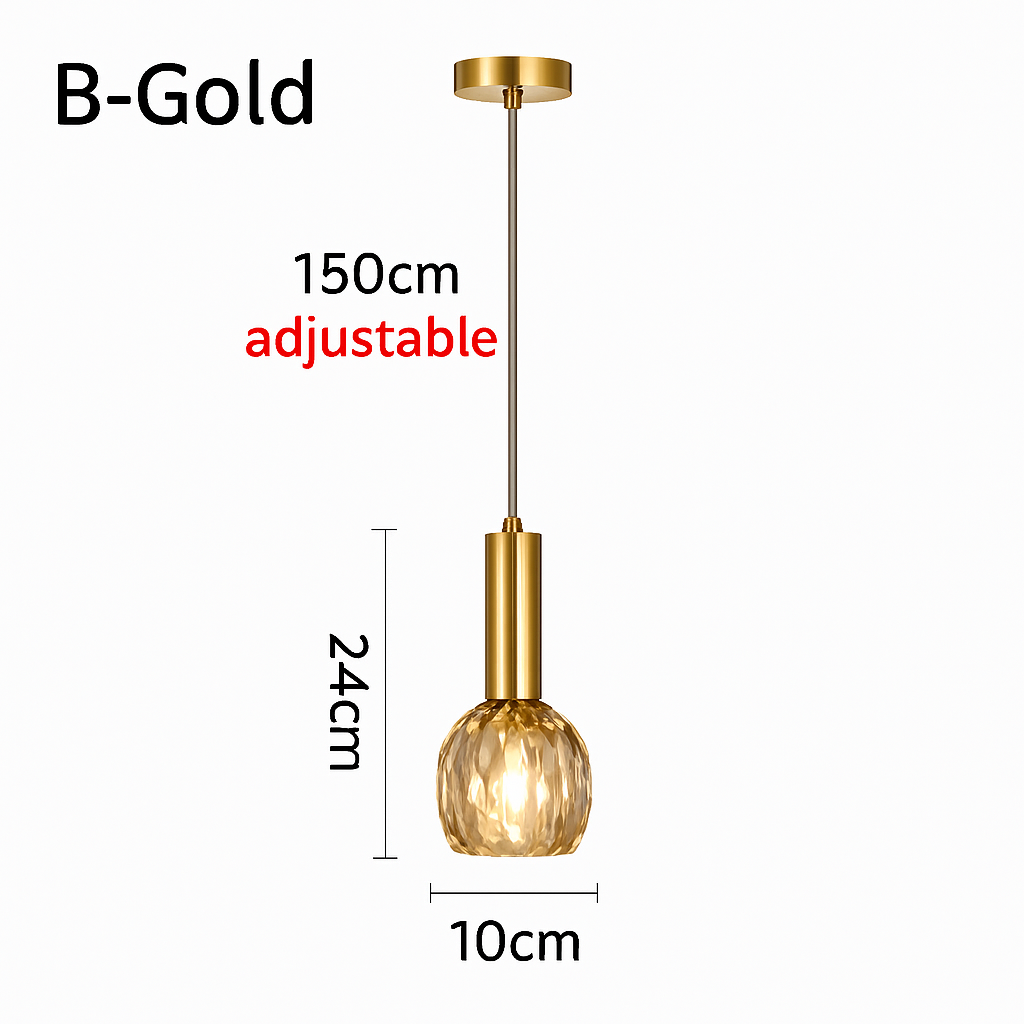 Suspension moderne LED avec abat-jour en cristal Ansley