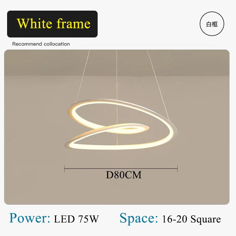 suspension moderne à led avec anneau doré pour décoration intérieure