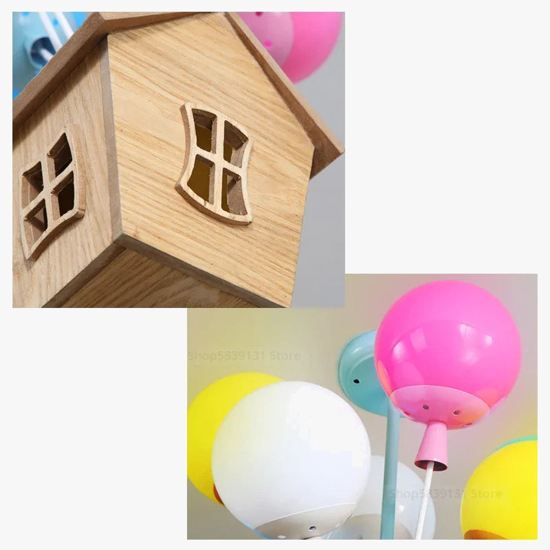 suspension moderne led ballon dessin animé pour enfants