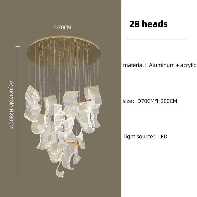 suspension moderne à led design éclairage acrylique profilé