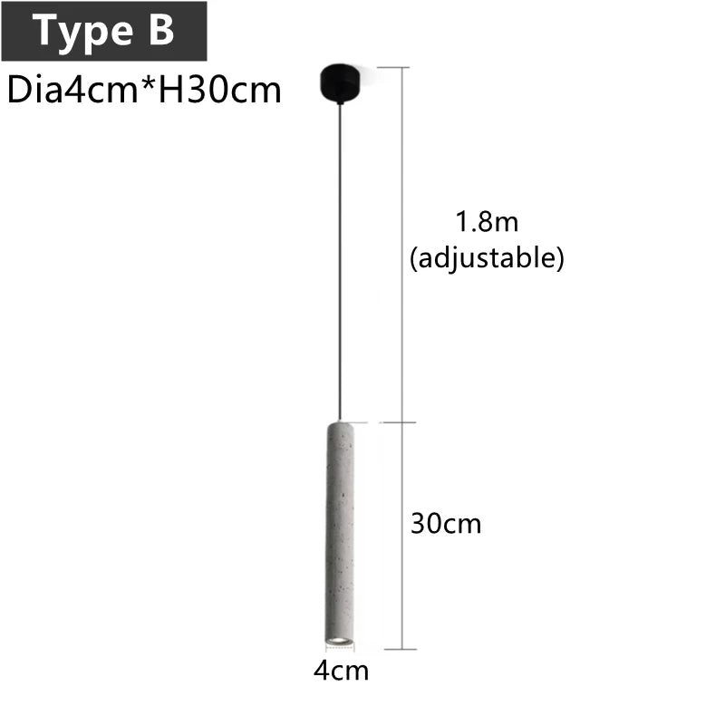 suspension moderne à led en béton pour décoration industrielle