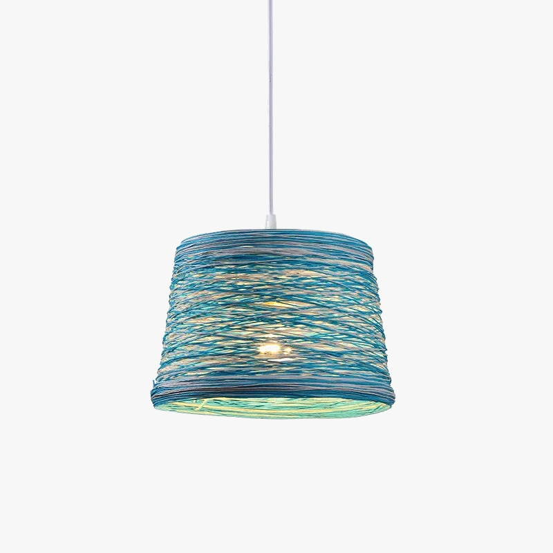 suspension moderne à led en rotin pour intérieur créatif