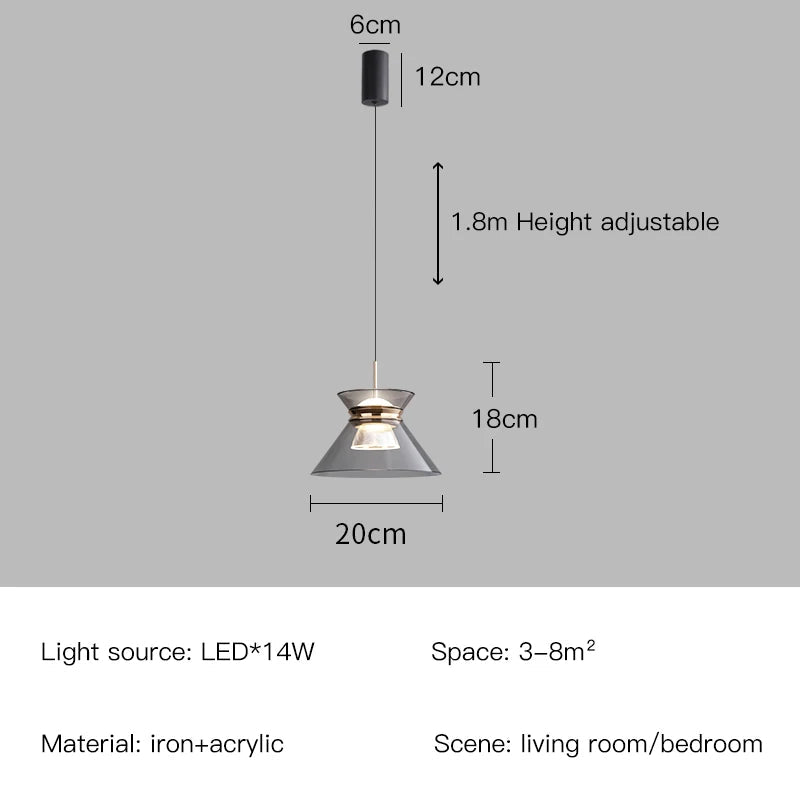 suspension moderne à led petite taille pour intérieur décoratif