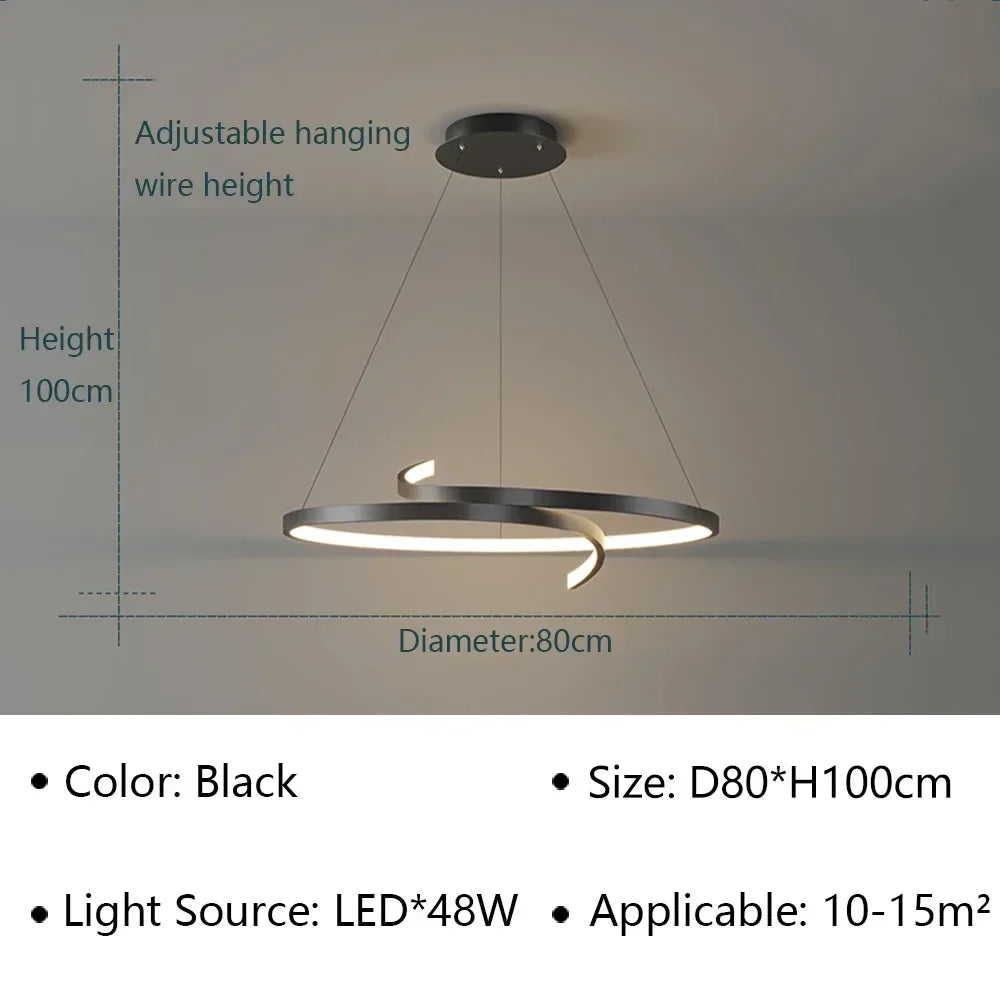 suspension moderne led pour éclairage intérieur et décoration