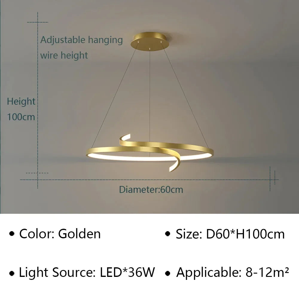 suspension moderne led pour éclairage intérieur et décoration
