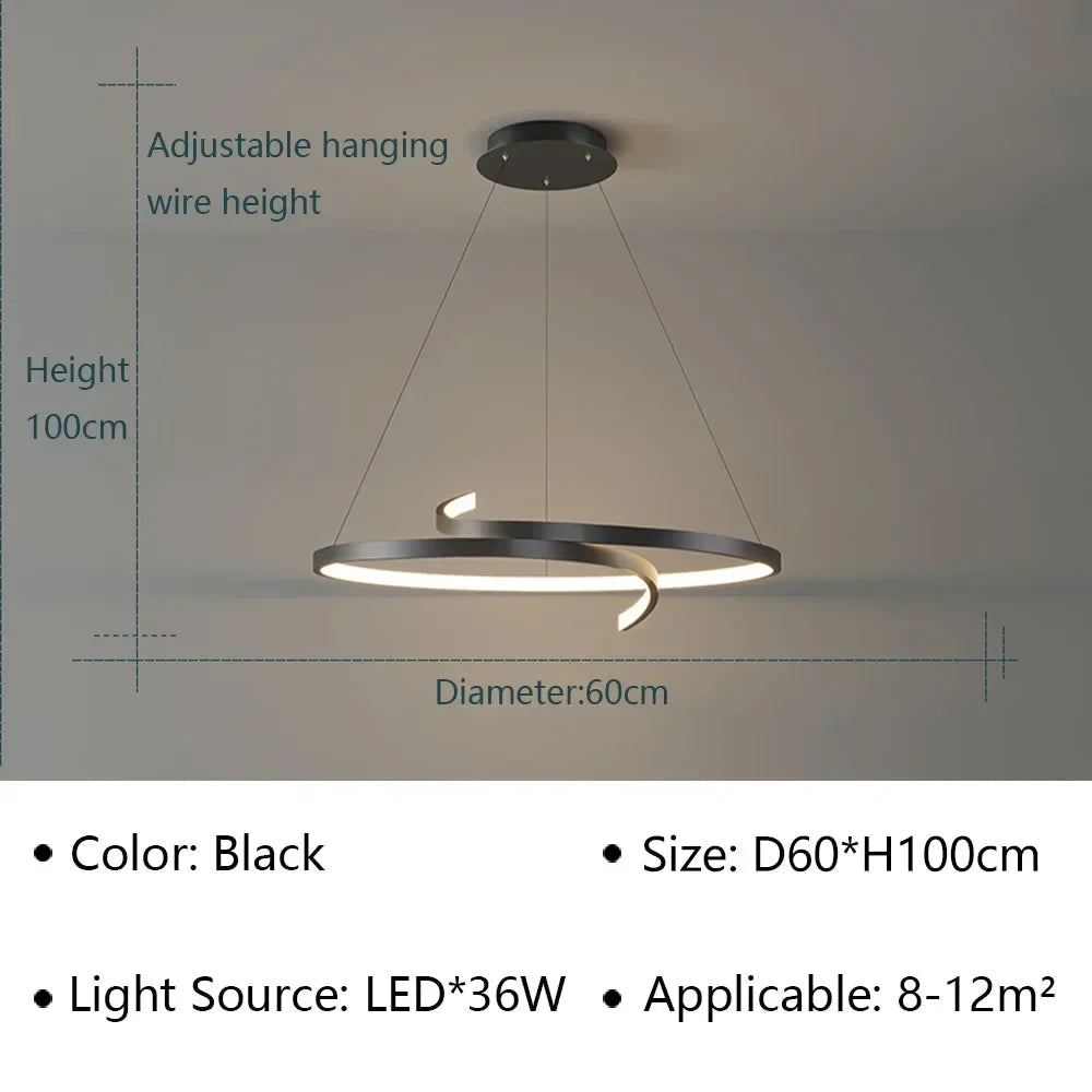 suspension moderne led pour éclairage intérieur et décoration