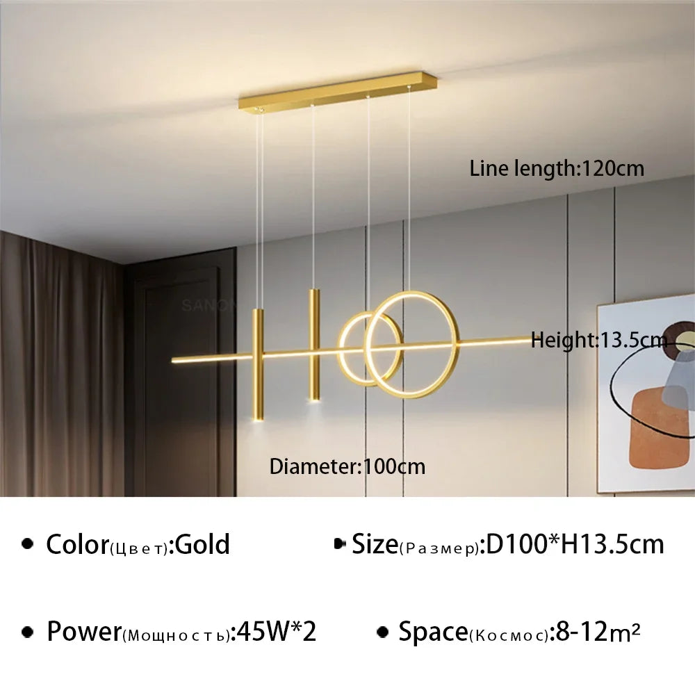 suspension moderne à led pour décoration intérieure élégante