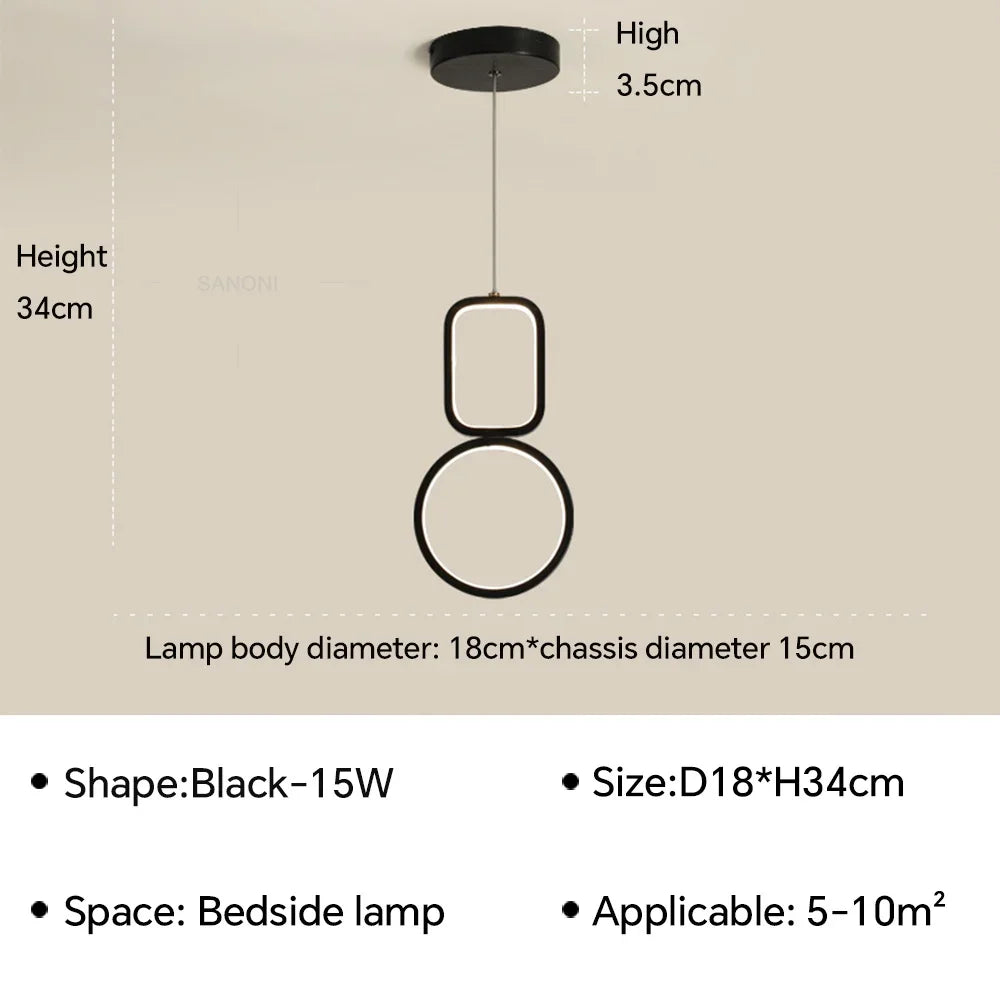 suspension moderne à led pour décoration intérieure élégante