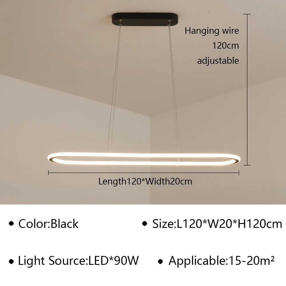 suspension moderne à LED pour décoration intérieure élégante