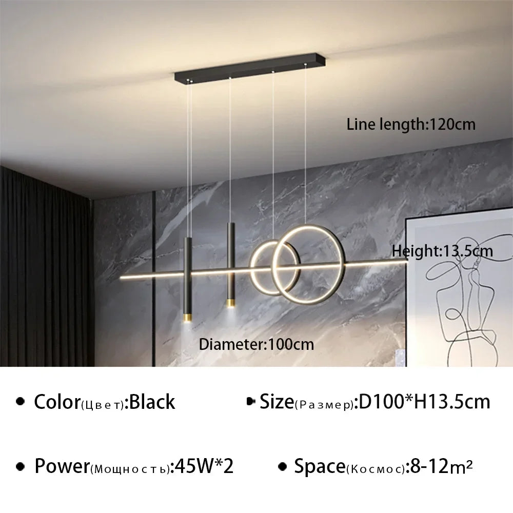 suspension moderne à led pour décoration intérieure élégante