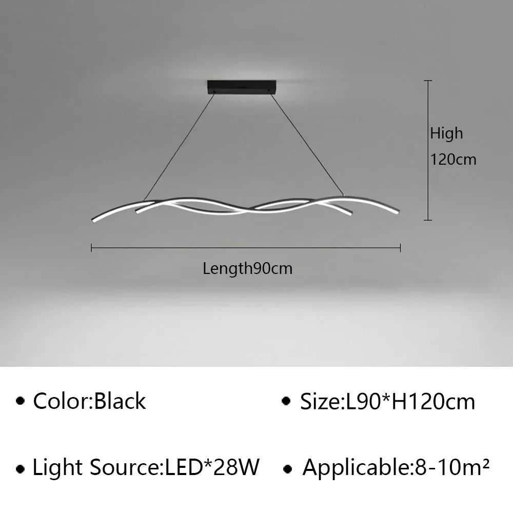 suspension moderne à led pour décoration intérieure élégante