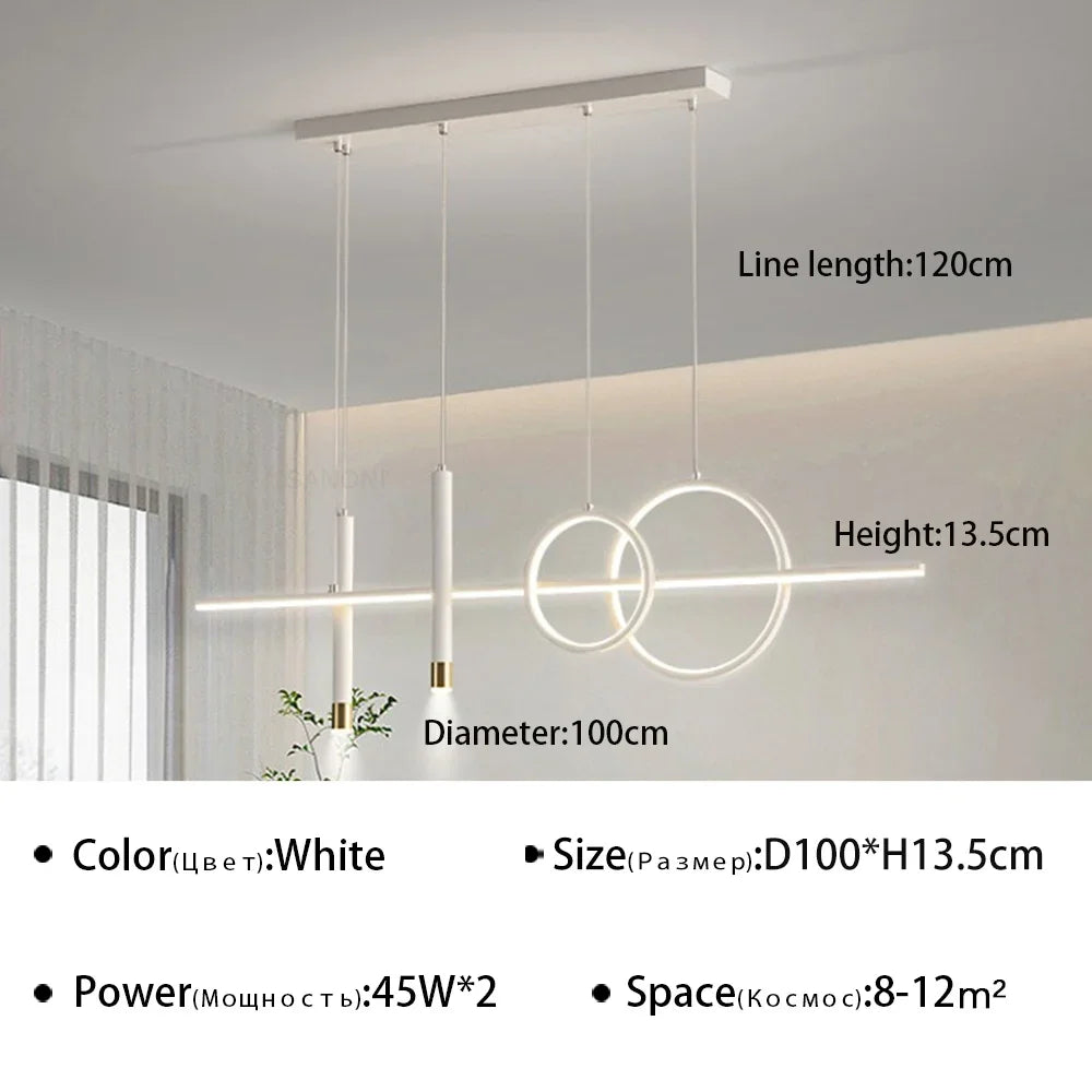 suspension moderne à led pour décoration intérieure élégante