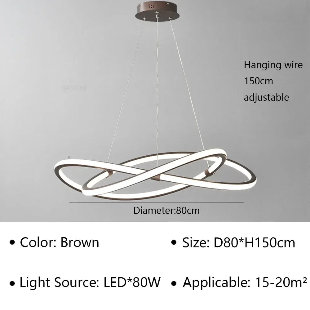 suspension moderne à led pour décoration intérieure élégante