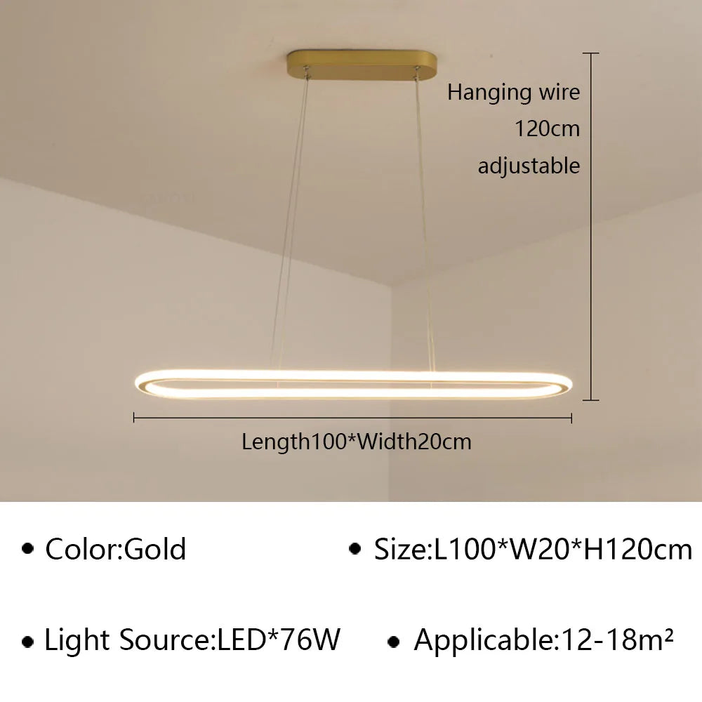 suspension moderne à LED pour décoration intérieure élégante